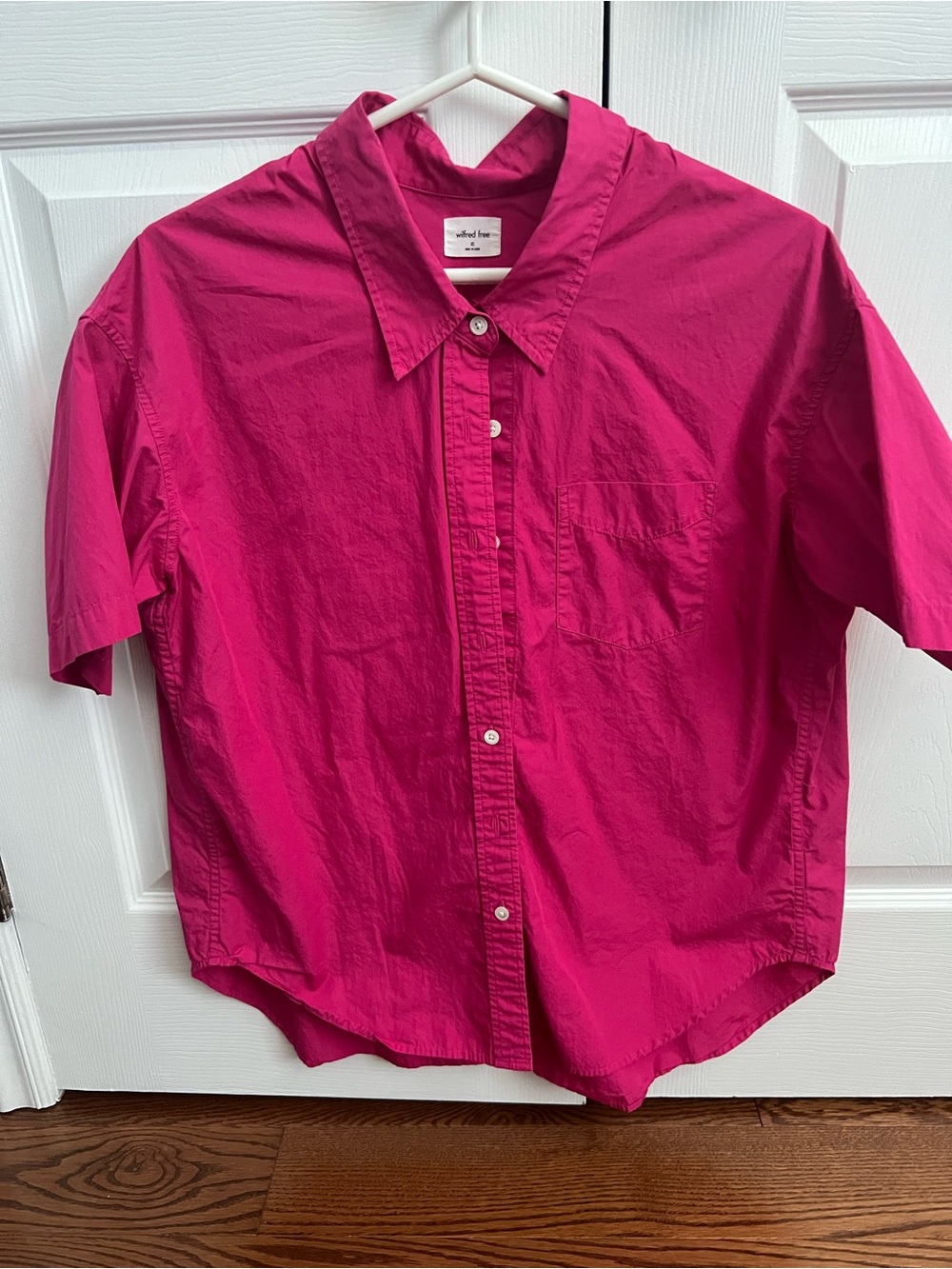 Aritzia Wilfred Free Hot Pink Oversized Button-Down Shirt